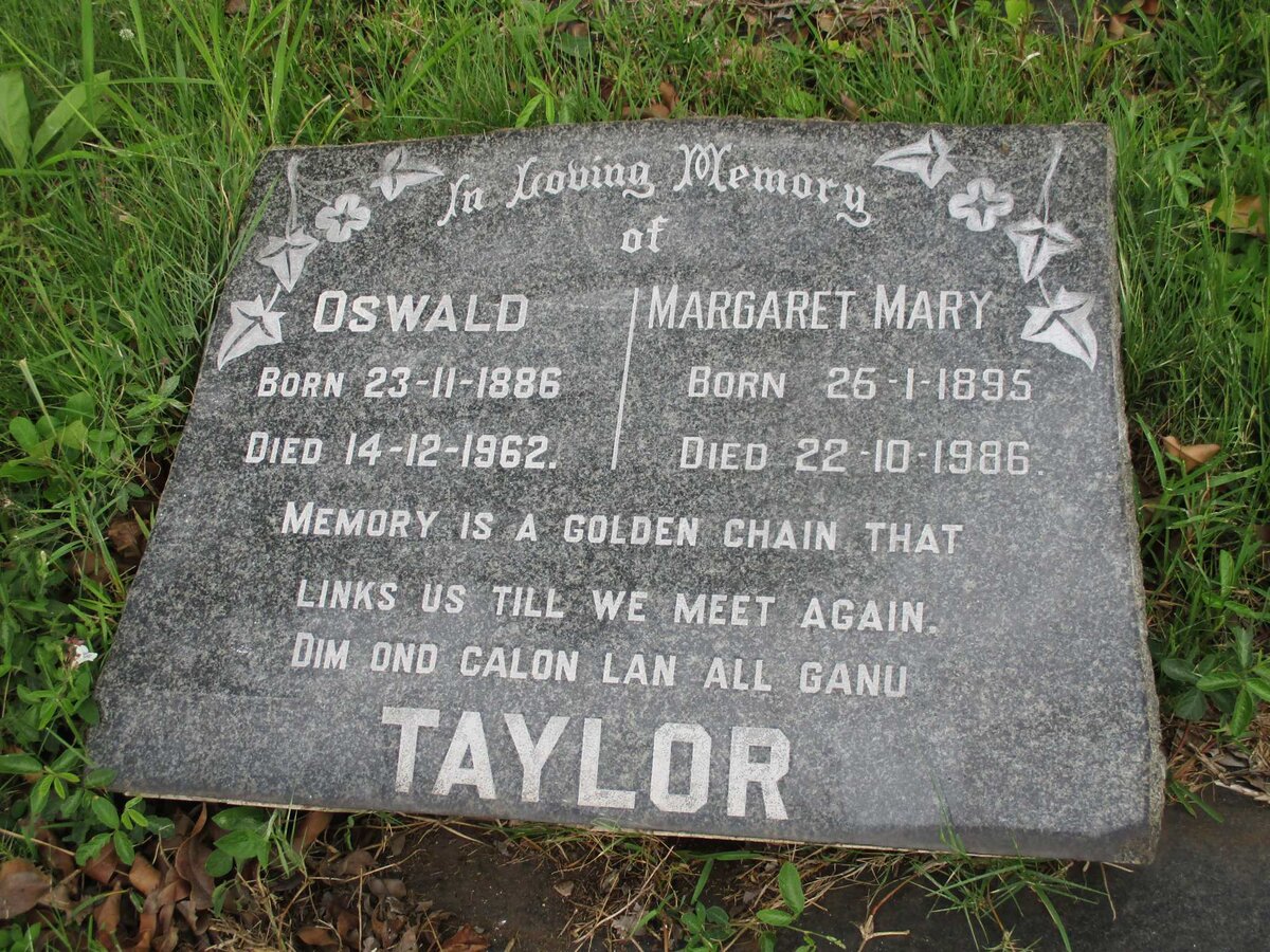 TAYLOR Oswald 1886-1962 &amp; Margaret Mary 1895-1986