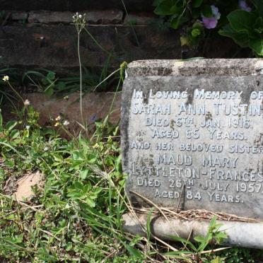 TUSTIN Sarah Ann -1916 :: LYTTLETON-FRANCES Maud Mary -1957