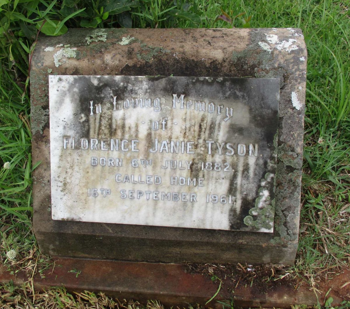 TYSON Florence Janie 1882-1961