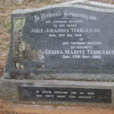 TERBLANCHE Jurie Johannes -1956 &amp; Gesina Maritz -2003