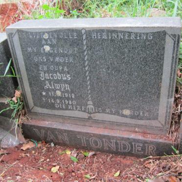 TONDER Jacobus Alwyn, van 1912-1980