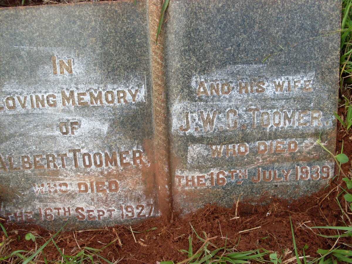 TOOMER Albert -1927 &amp; J.W.C. -1939