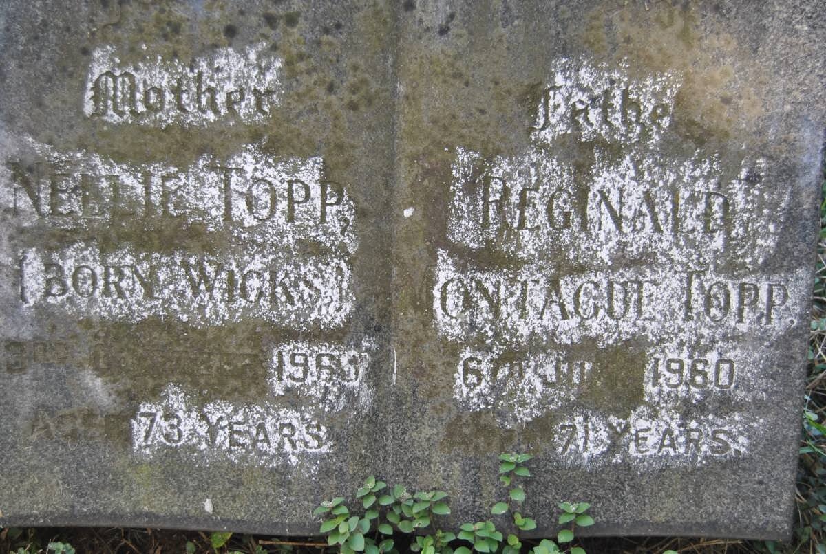 TOPP Reginald Montague -1960 &amp; Nellie WICKS -1960