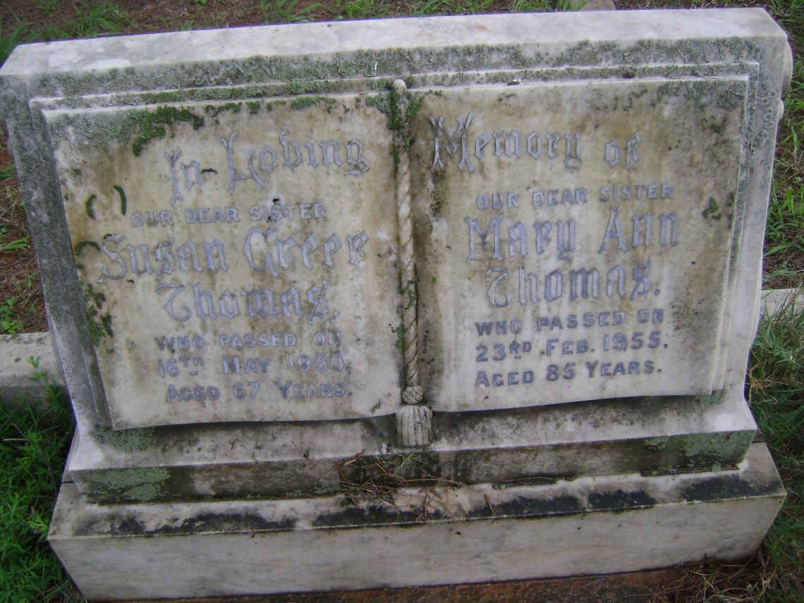 THOMAS Susan Greer -1950 :: THOMAS Mary Ann -1955