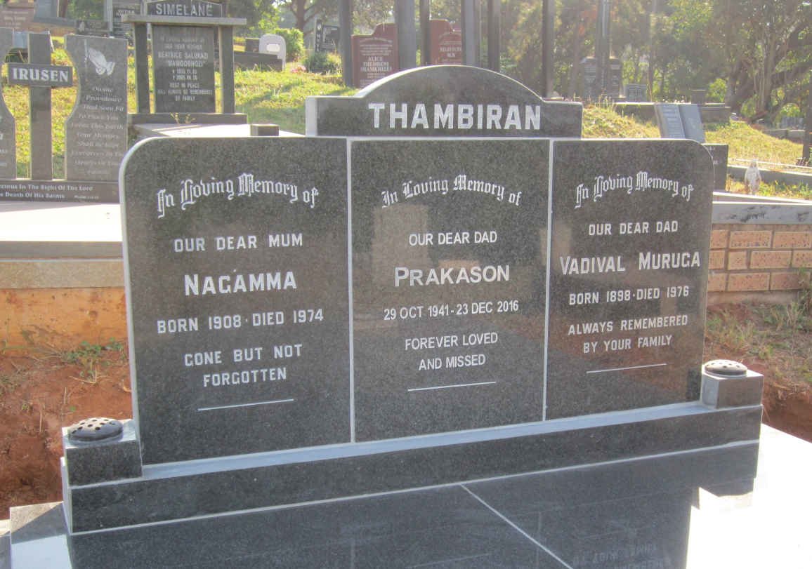 THAMBIRAN Vadival Muruga 1898-1976 &amp; Nagamma 1908-1974 :: THAMBIRAN Prakason 1941-2016