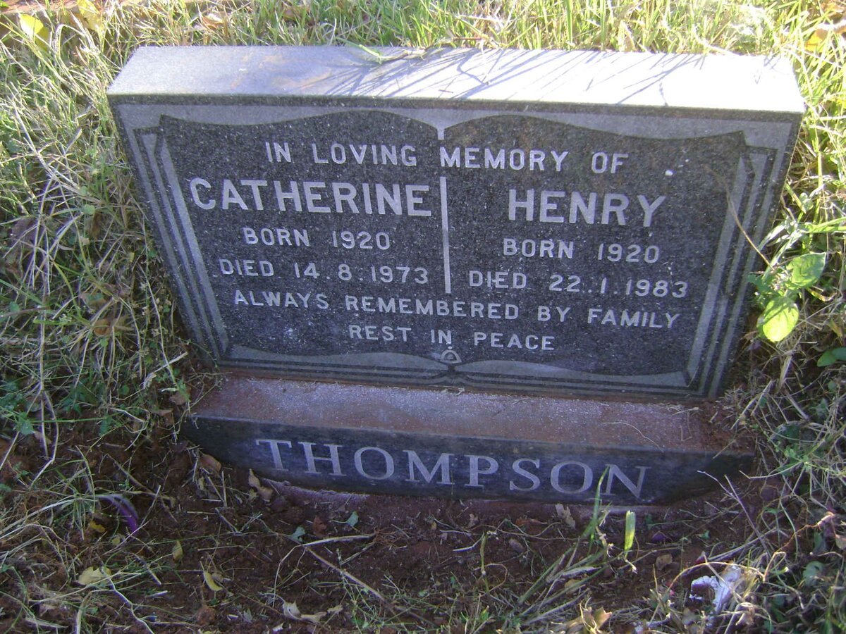 THOMPSON Henry 1920-1983 &amp; Catherine 1920-1973