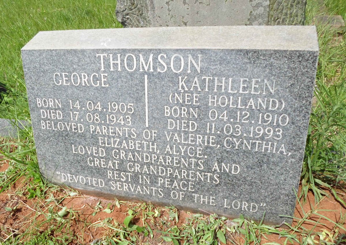 THOMSON George 1905-1943 &amp; Kathleen HOLLAND 1910-1993