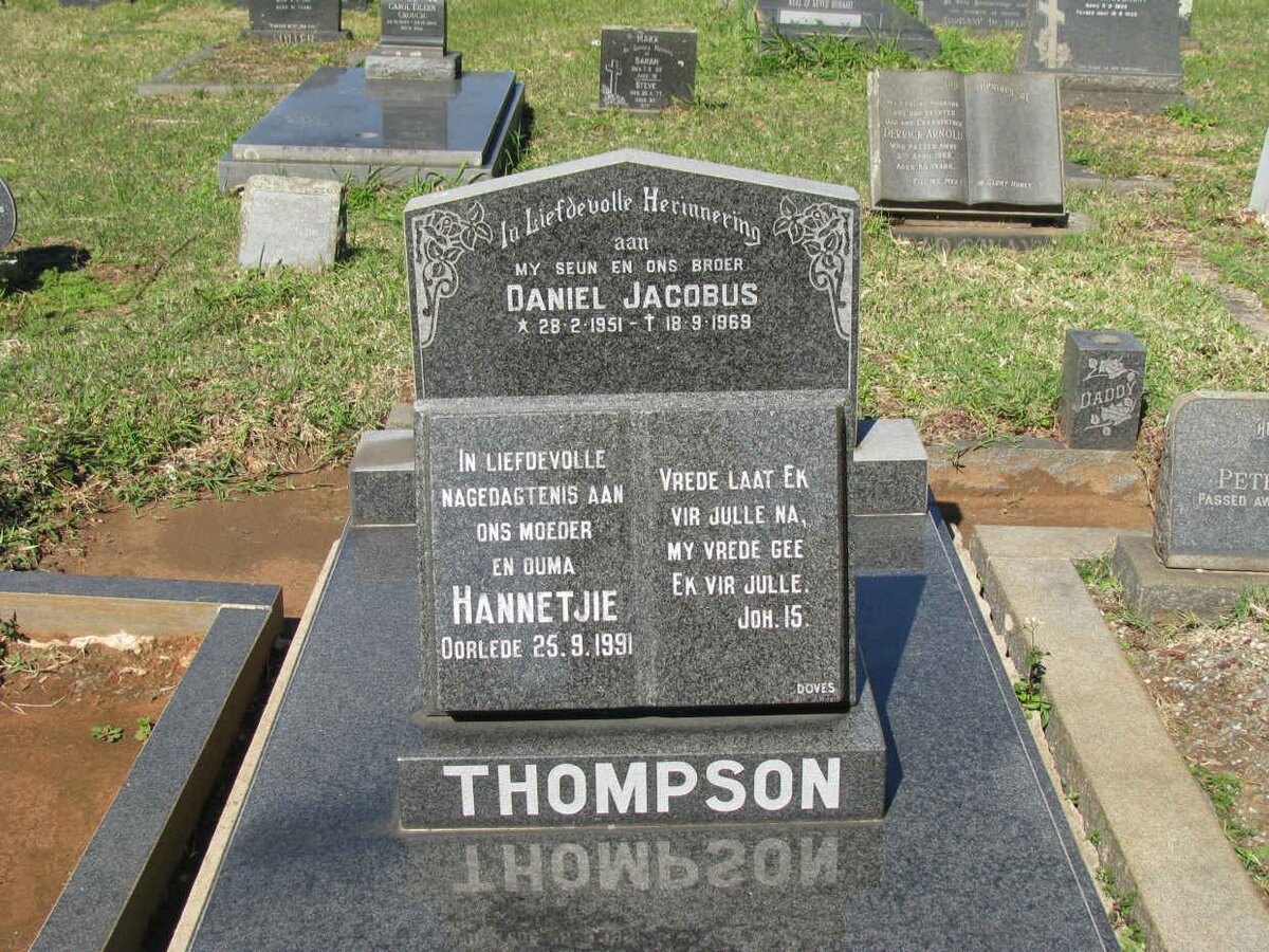 THOMPSON Hannetjie -1991 :: THOMPSON Daniel Jacobus 1951-1969
