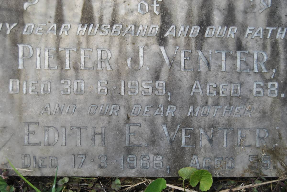VENTER Pieter J. -1959 &amp; Edith E. -1966