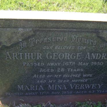 VERWEY Arthur George Andrew -1950 :: VERWEY Maria Mina -1958