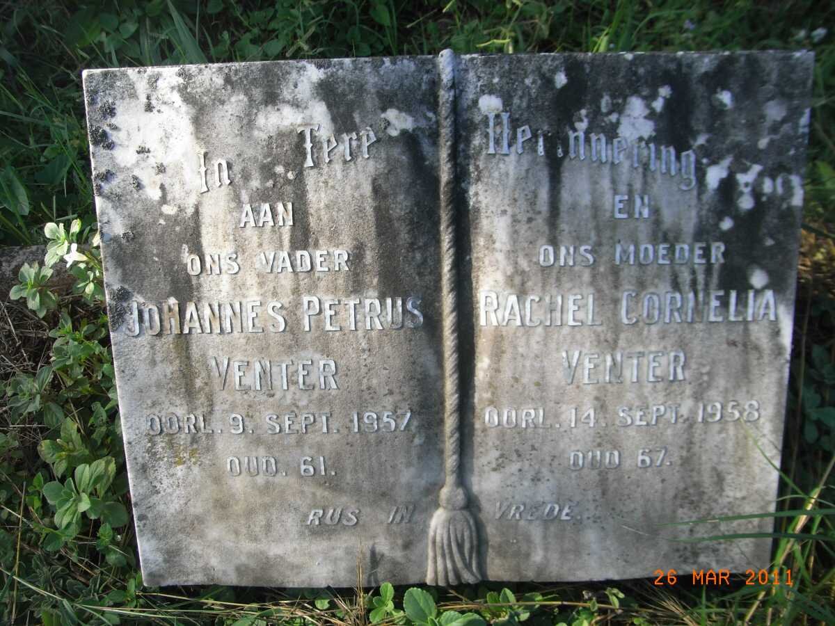 VENTER Johannes Petrus -1957 &amp; Rachel Cornelia -1958