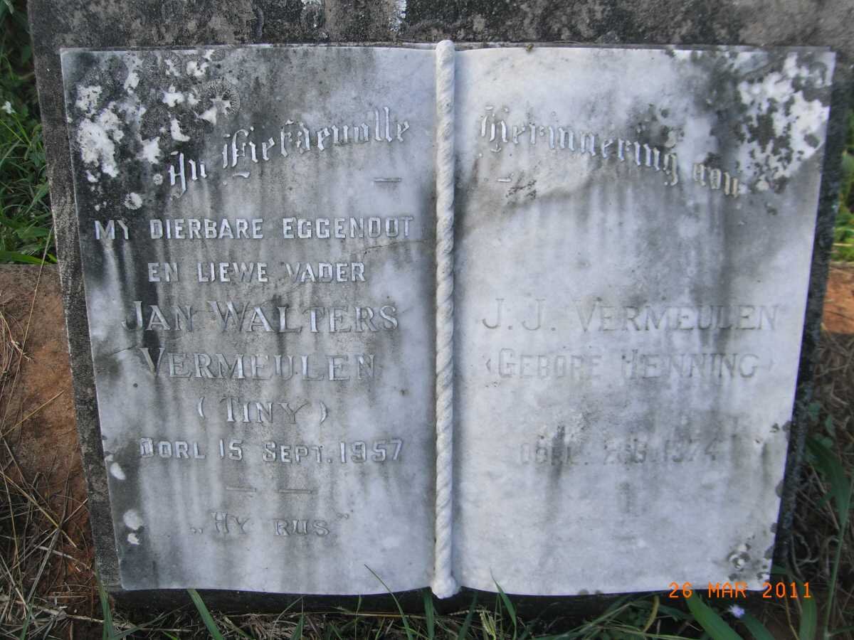 VERMEULEN Jan Walters -1957 &amp; J.J. HENNING -1974