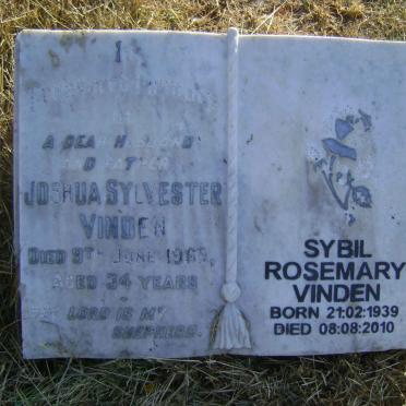 VINDEN Joshua Sylvester -1965 &amp; Sybil Rosemary 1939-2010