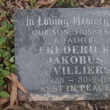 VILLIERS Karel Johannes, de 1907-1962 :: DE VILLIERS Frederick Jakobus 1938-1997