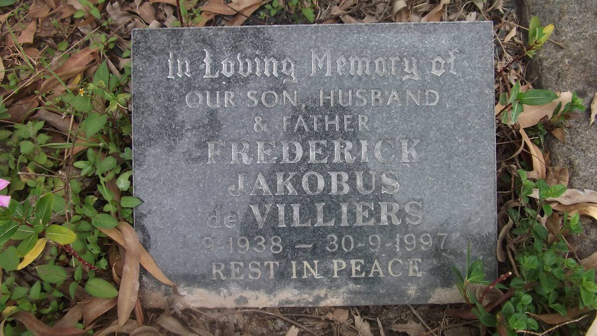VILLIERS Frederick Jakobus, de 1938-1997