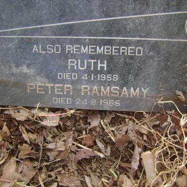 VICTOR F. -1985 :: VICTOR Ruth -1958 :: RAMSAMY Peter -1965