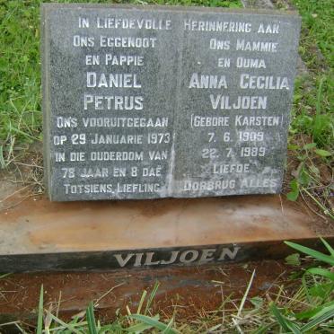 VILJOEN Daniel Petrus -1973 &amp; Anna Cecilia KARSTEN 1909-1989