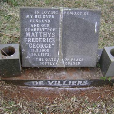VILLIERS Matthys Frederick, de 1908-1972