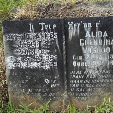 VOSLOO Johannes Jacobus 1924-1969 &amp; Alida Glendina 1925-1972