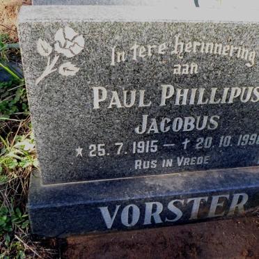 VORSTER Paul Phillipus Jacobus 1915-1990