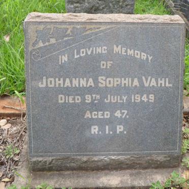 VAHL Johanna Sophia -1949