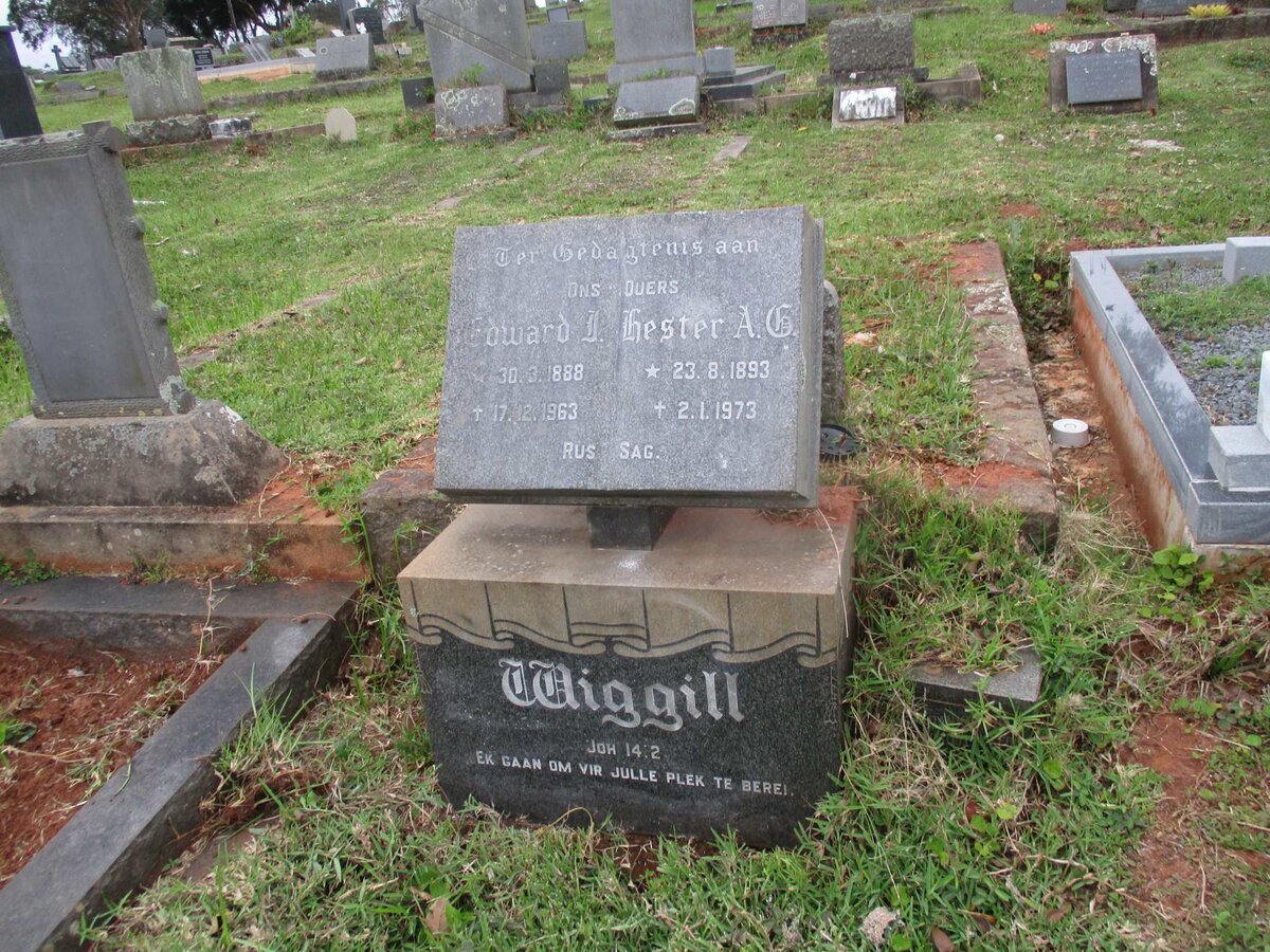 WIGGILL Edward John 1888-1963 &amp; Hester Aletta Geertruida BOTES 1893-1973