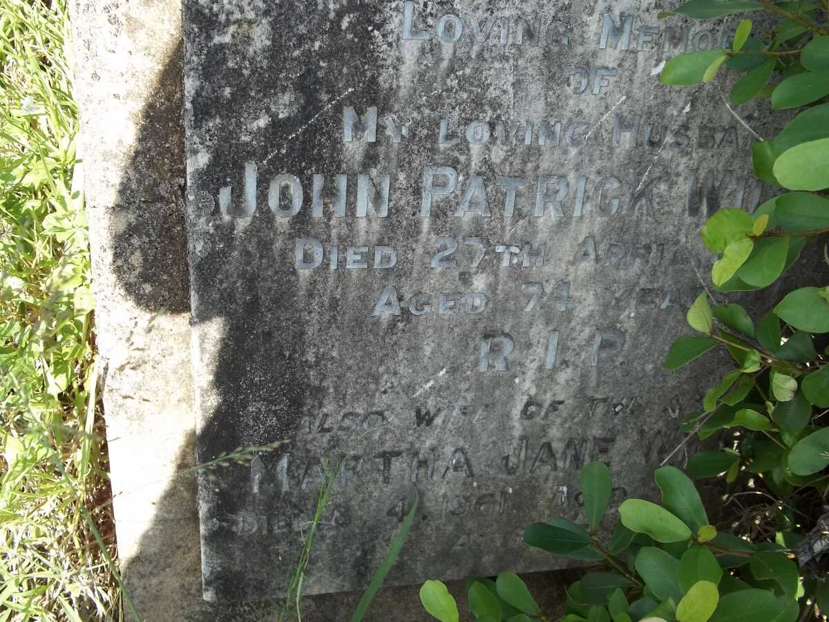 WILLIS John Patrick -1938 &amp; Martha Jane -1961