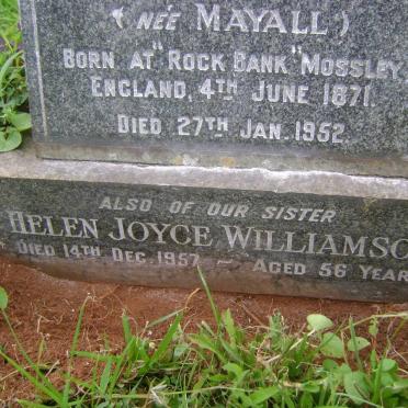 WILLIAMSON Agnes Bower nee MAYALL 1871-1952 :: WILLIAMSON Helen Joyce -1957