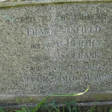WINFIELD Frank &amp; Bertha :: WINFIELD Frank :: MOWAT Bertha Edith nee WINFIELD