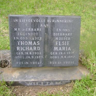 WILLIAMS Thomas Richard 1905-1973 &amp; Elsie Maria 1907-1987