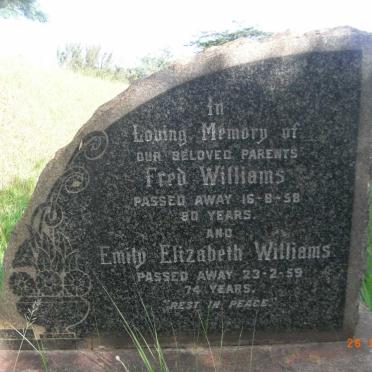 WILLIAMS Fred -1958 &amp; Emily Elizabeth -1959