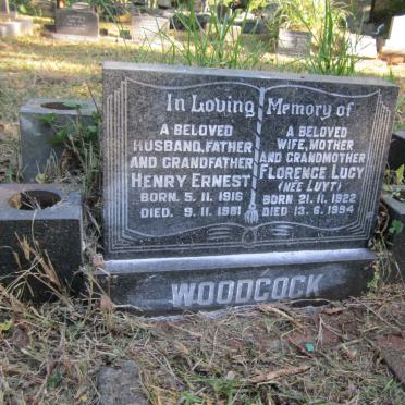 WOODCOCK Henry Ernest 1916-1981 &amp; Florence Lucy LUYT 1922-1994