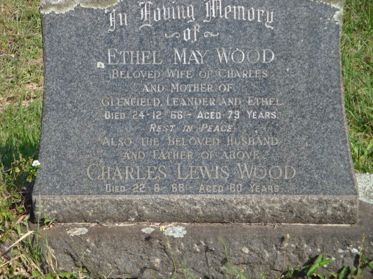 WOOD Charles Lewis -1968 &amp; Ethel May -1966