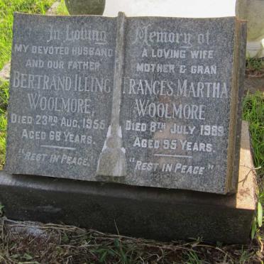 WOOLMORE Bertrand Illing -1955 &amp; Frances Martha -1989