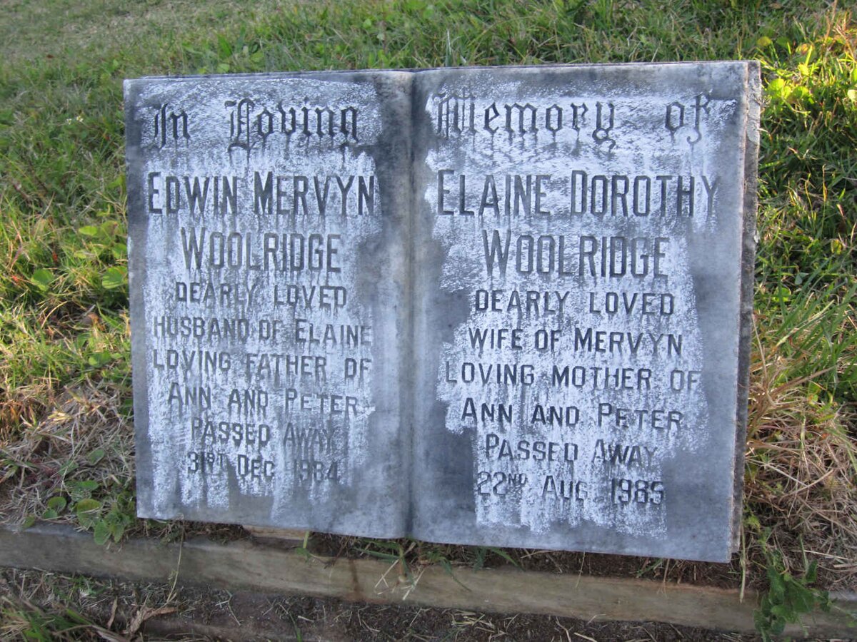 WOOLRIDGE Edwin Mervyn -1984 &amp; Elaine Dorothy -1985