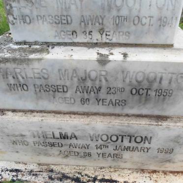 WOOTTON Elsie May -1941 :: WOOTTON Charles Major -1959 :: WOOTTON Thelma -1999