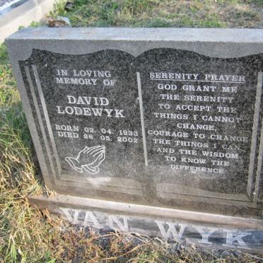 WYK David Lodewyk, van 1933-2002