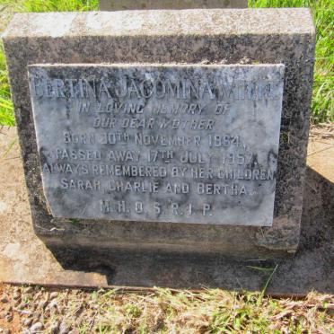 WHITE Bertina Jacomina 1864-1957