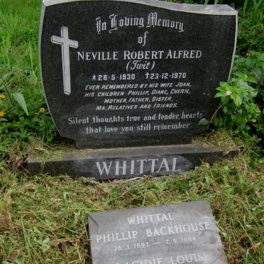 WHITTAL Phillip Backhouse 1897-1984 ::  Placidie Louise 1906-1989 :: WHITTAL Neville Robert Alfred 1930-1970