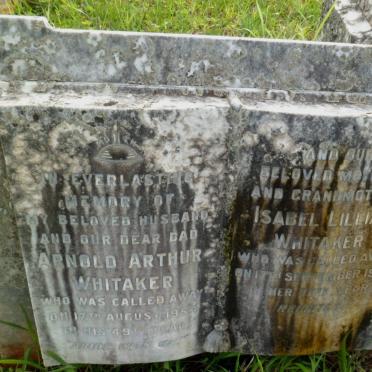 WHITAKER Arnold Arthur -1954 &amp; Isabel Lillian -1978