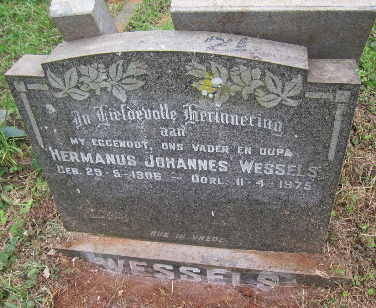 WESSELS Hermanus Johannes 1906-1975