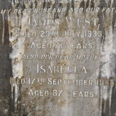 WEST James -1933 &amp; Isabella -1955