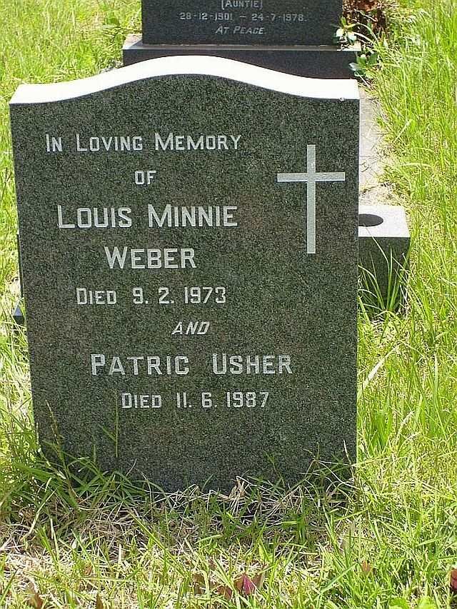 WEBER Louis Minnie  -1973 :: USHER Patrick  -1987
