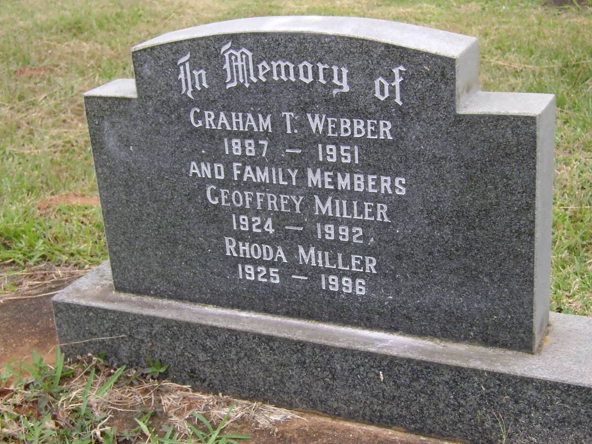 WEBBER Graham T. 1887-1951 :: MILLER Geoffrey 1924-1992 &amp; Rhoda 1925-1996