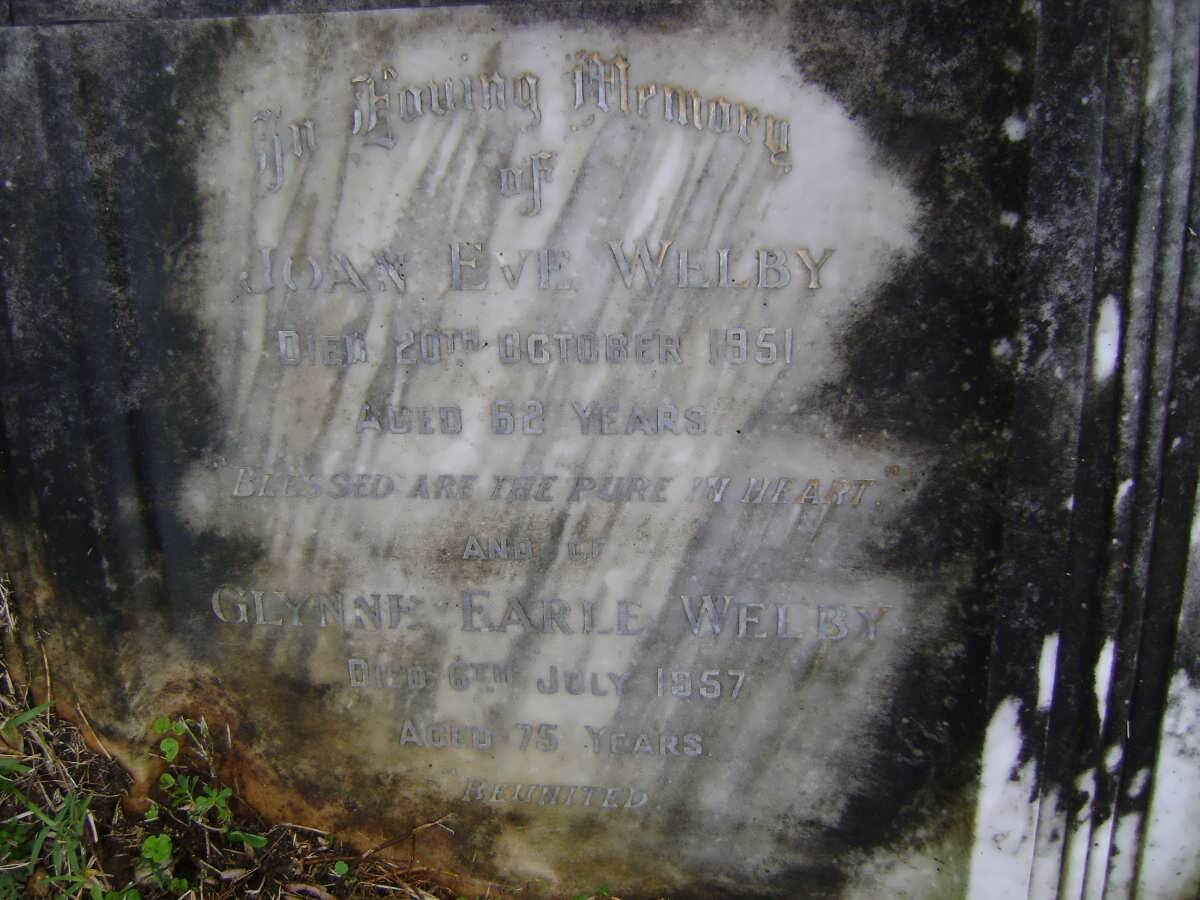 WELBY Glynne Farle -1957 &amp; Joan Eve -1951