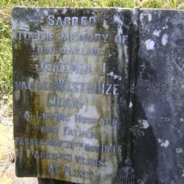 WESTHUIZEN Jeremia J., van der -1946