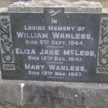 WANLESS William -1944 :: Mary -1947 :: McLEOD Eliza Jane -1941