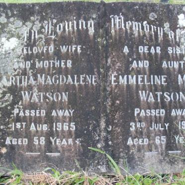 WATSON Emmeline Maud -1971 :: WATSON Martha Magdalene -1965