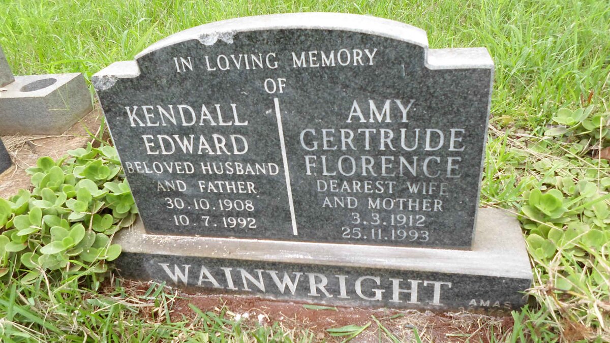 WAINWRIGHT Kendall Edward 1908-1992 &amp; Amy Gertrude Florence 1912-1993