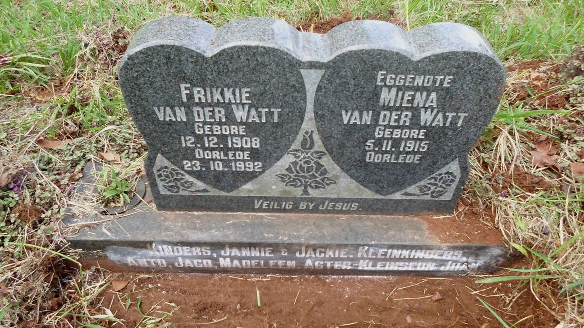 WATT Frikkie, van der 1908-1992 &amp; VAN DER WATT Miena 1915-